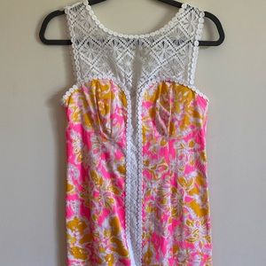 LILY PULITZER | Patterned Tank Lace Dress (Size 2
